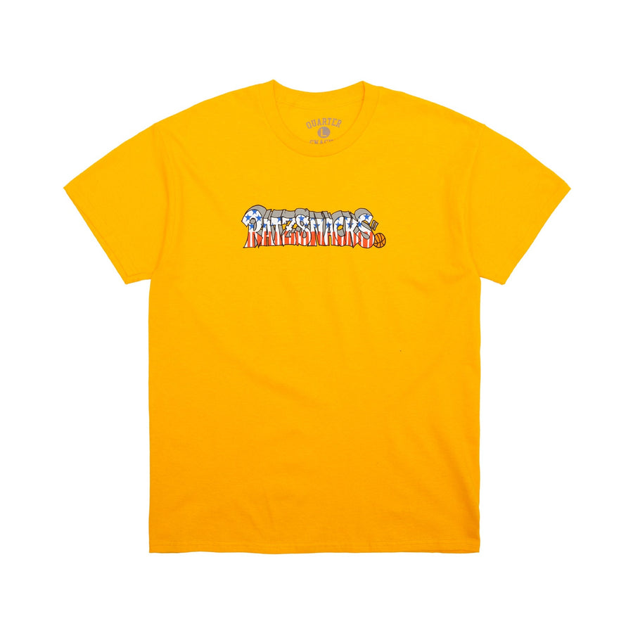 Rat Ratz x Quartersnacks Script Tee - Gold